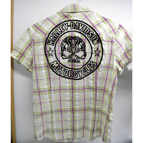 Lot of 2 Harley Davidson Shirts Women's Short Short Sleeve Motorcycle Size L - Picture 7 of 11